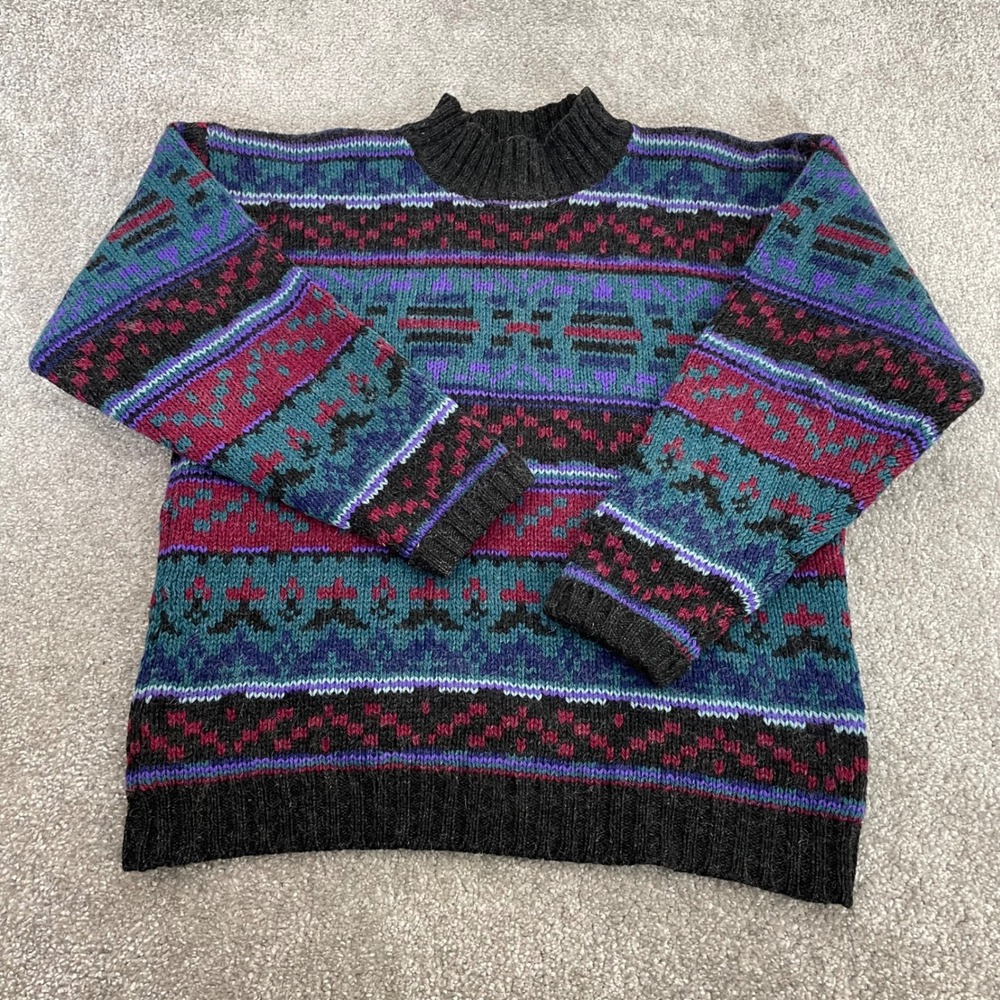 Vintage Woolrich Sweater Womans Medium Wool Mohair Knit 80s 90s Ski Grandma